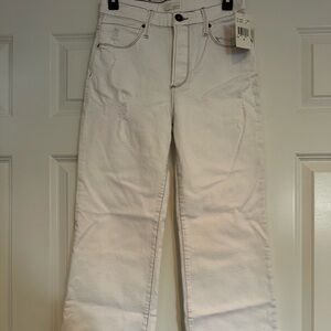 Women's White Straight-Leg Jeans - Clean Mid-Rise Style